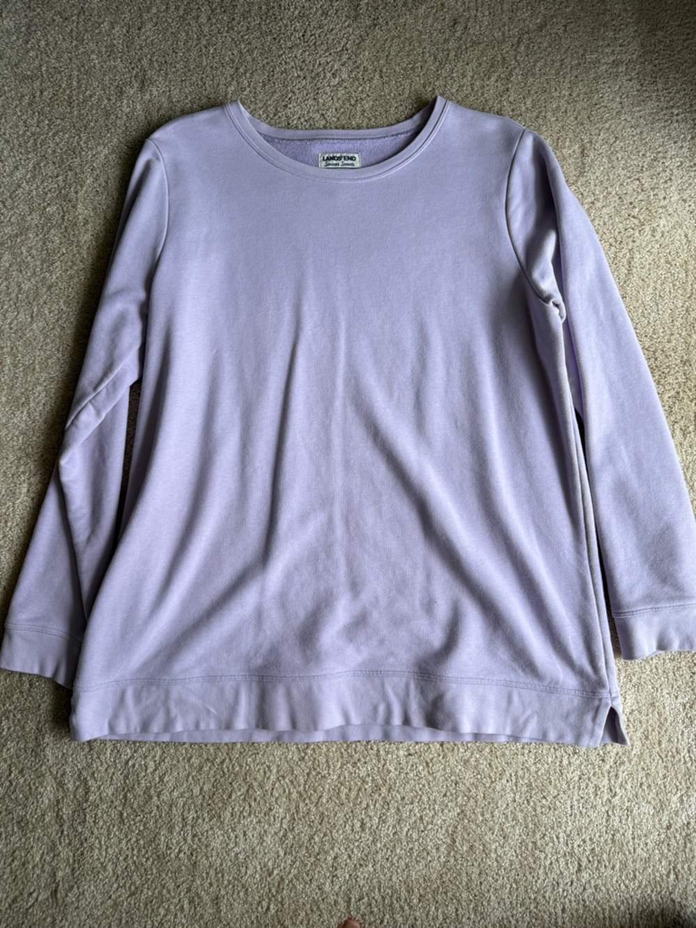 Lands’ End Lilac Sweatshirt Womens XL Tall 18 Long Sleeve Pullover